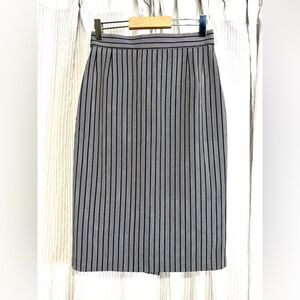 Escada Monochrome Striped Pencil Skirt